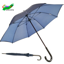 With logo prints wood shaft double layer fiberglass ribs stick straight 46'' inch umbrella